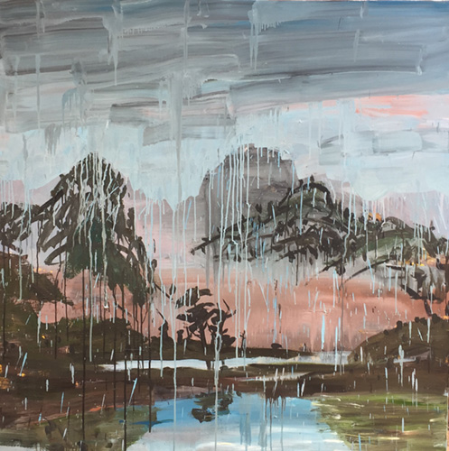 Zhong Chen Landscape Oil on Canvas 137cm x 137 cm