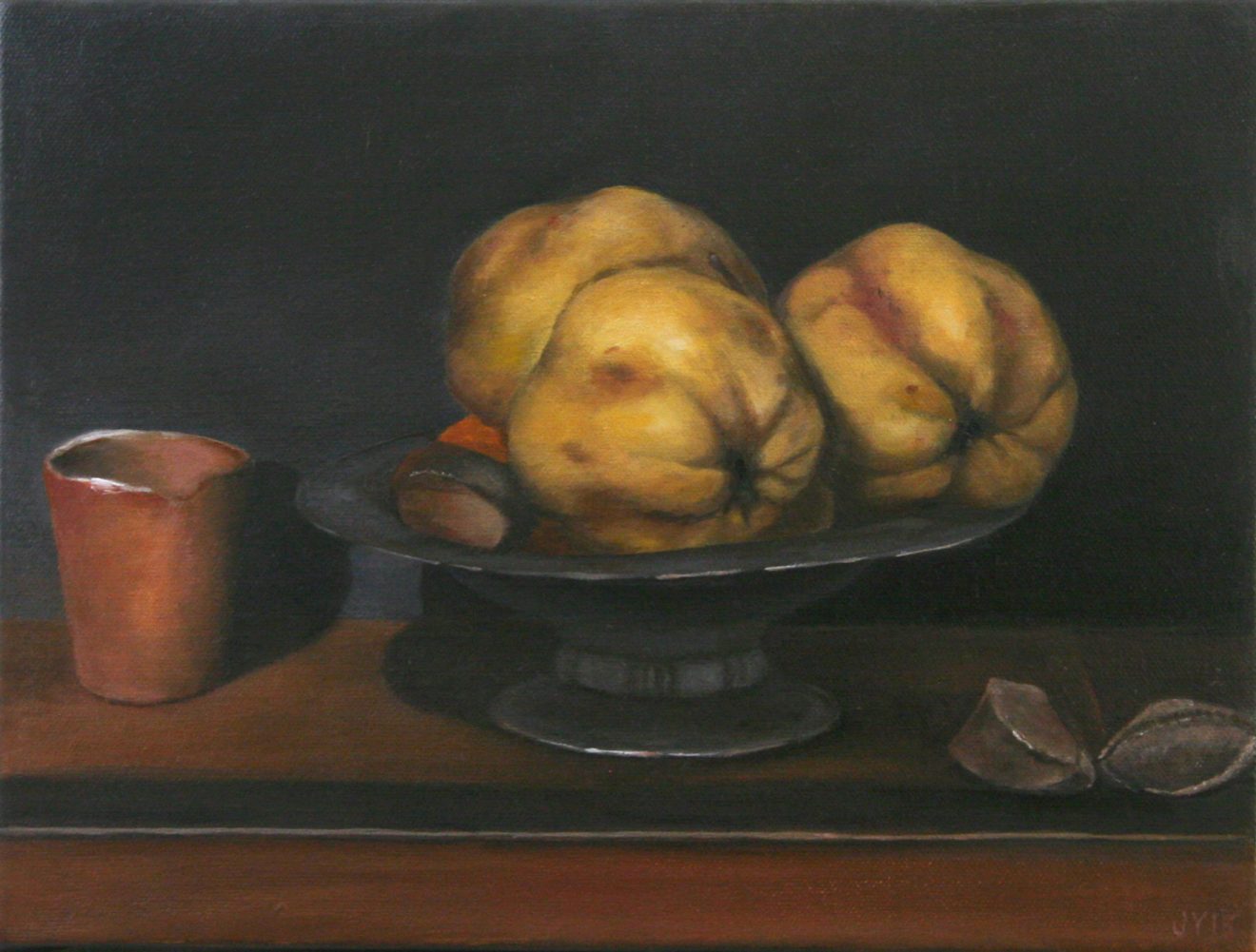 Still Life with Quince and Nuts Oil on Canvas 23cmx30cm 2015